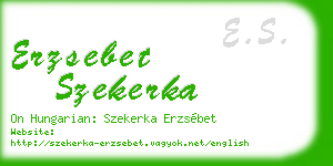 erzsebet szekerka business card